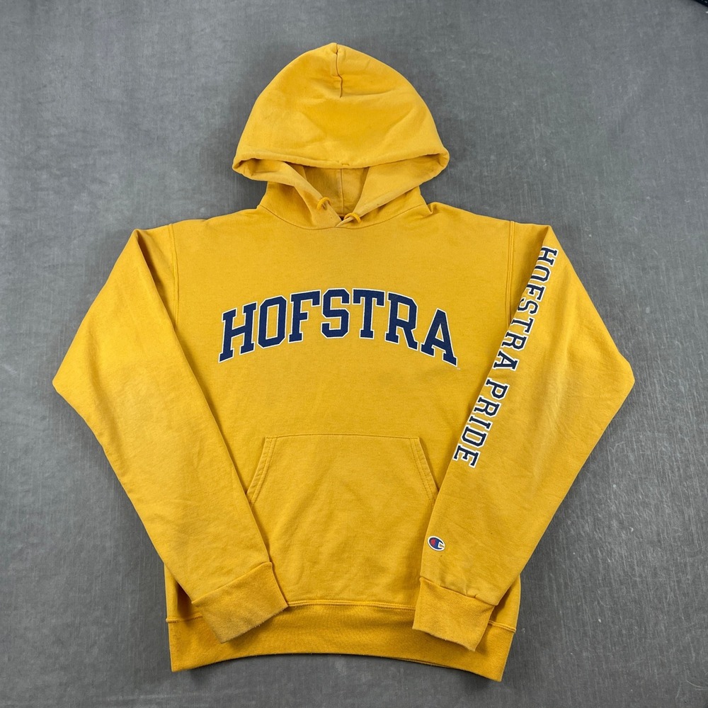 Hofstra University Champion Mens S Yellow Hoodie Sweatshirt Pride Graphic